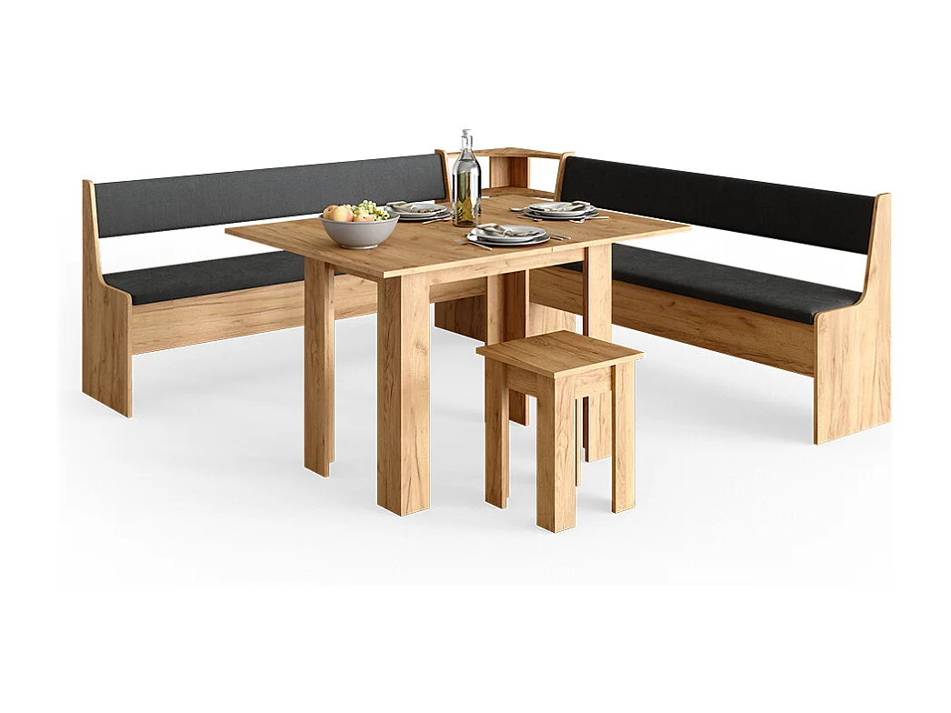 Groupe de banquettes dangle chêne de force doré 210x210x80 roman