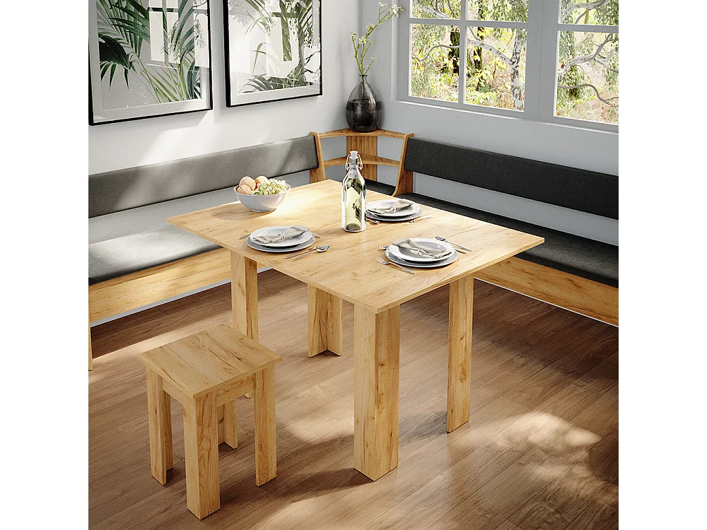 Groupe de banquettes dangle chêne de force doré 210x210x80 roman