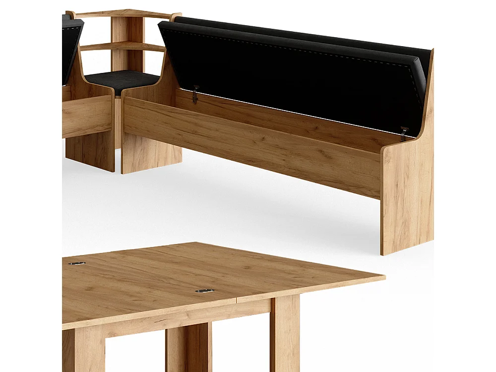 Groupe de banquettes dangle chêne de force doré 210x210x80 roman