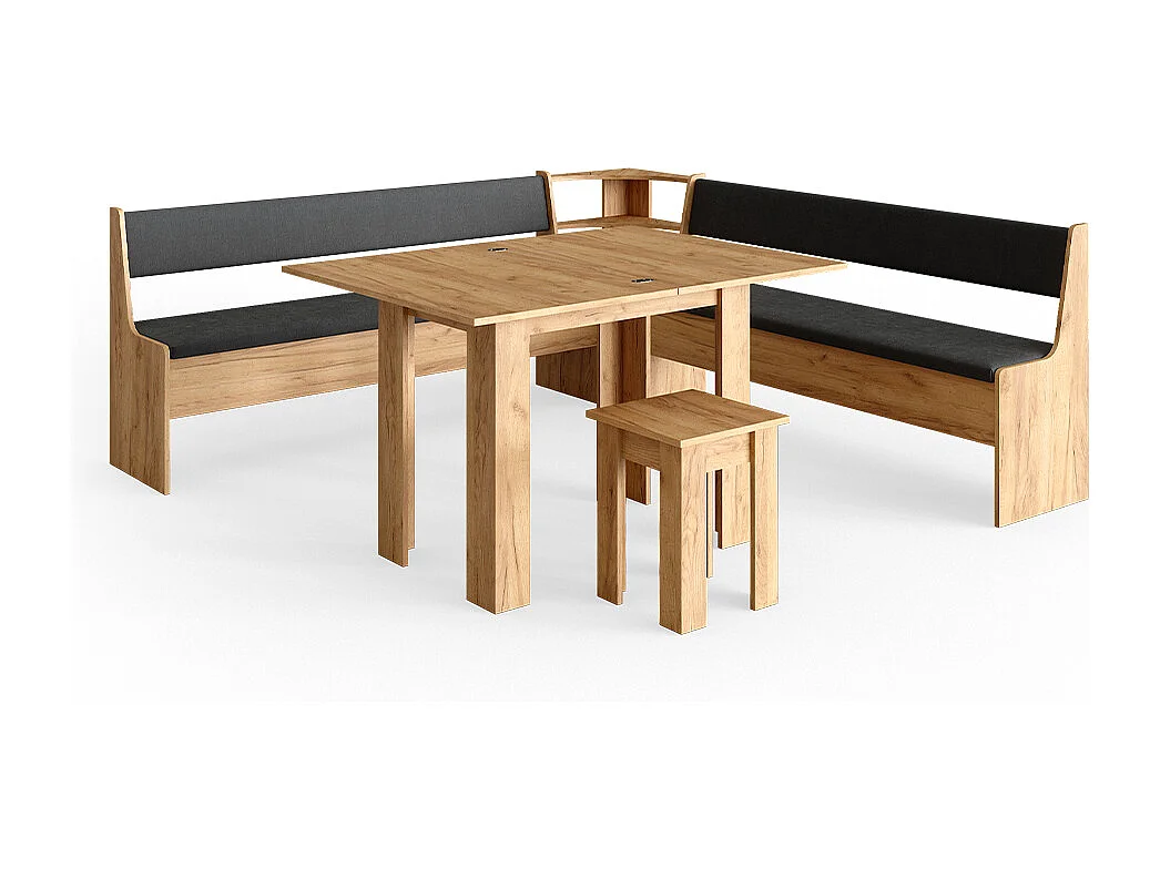 Groupe de banquettes dangle chêne de force doré 210x210x80 roman