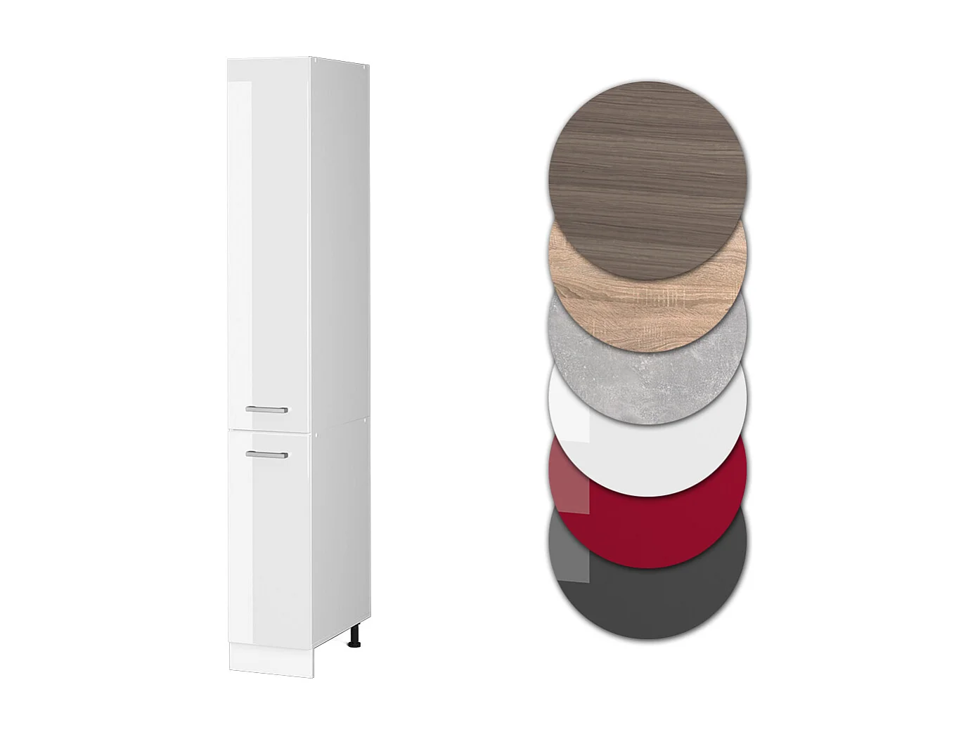 Meuble haute de cuisine blanc haute brillance 30x57.2x206.8 r-line