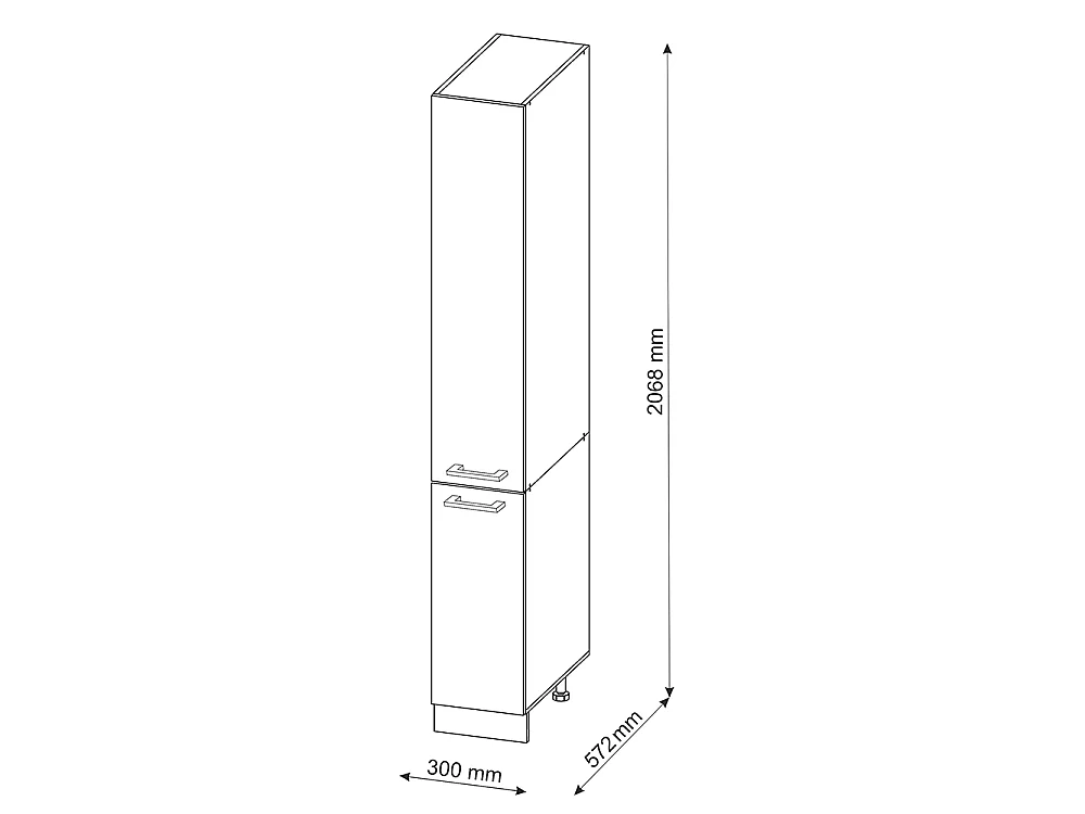 Meuble haute de cuisine blanc haute brillance 30x57.2x206.8 r-line