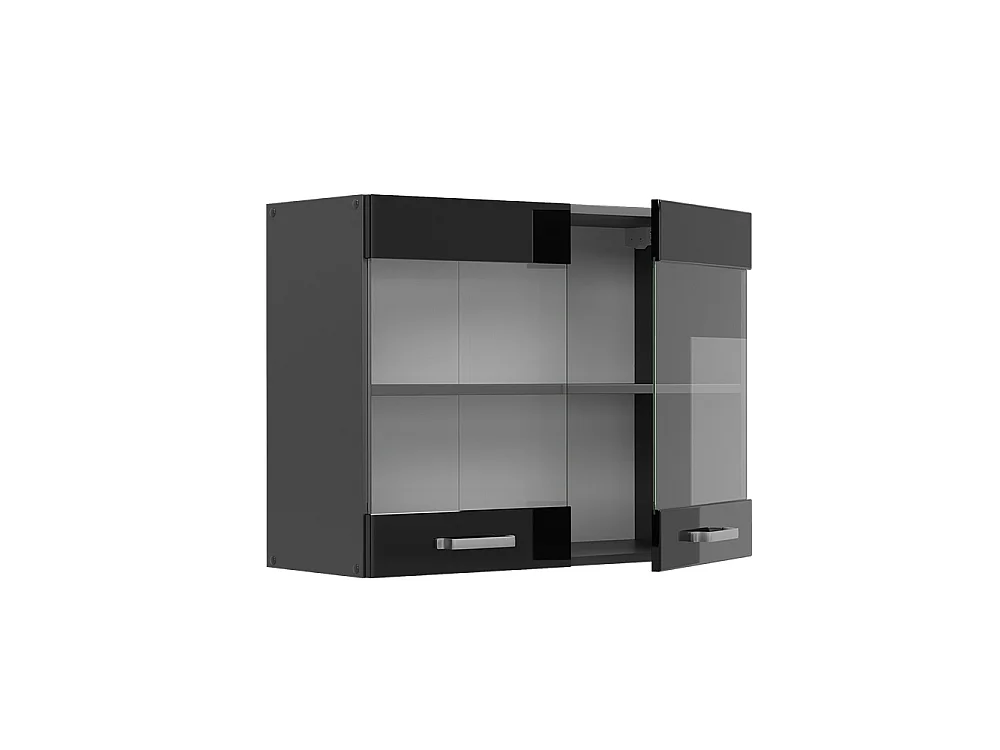 Armoire en verre noir haute brillance 80x31x60 r-line