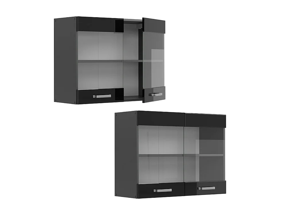 Armoire en verre noir haute brillance 80x31x60 r-line