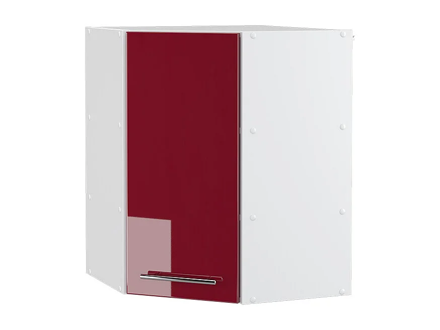 Armario colgante de esquina rojo burdeos alto brillo 57x34.1x72 fame-line