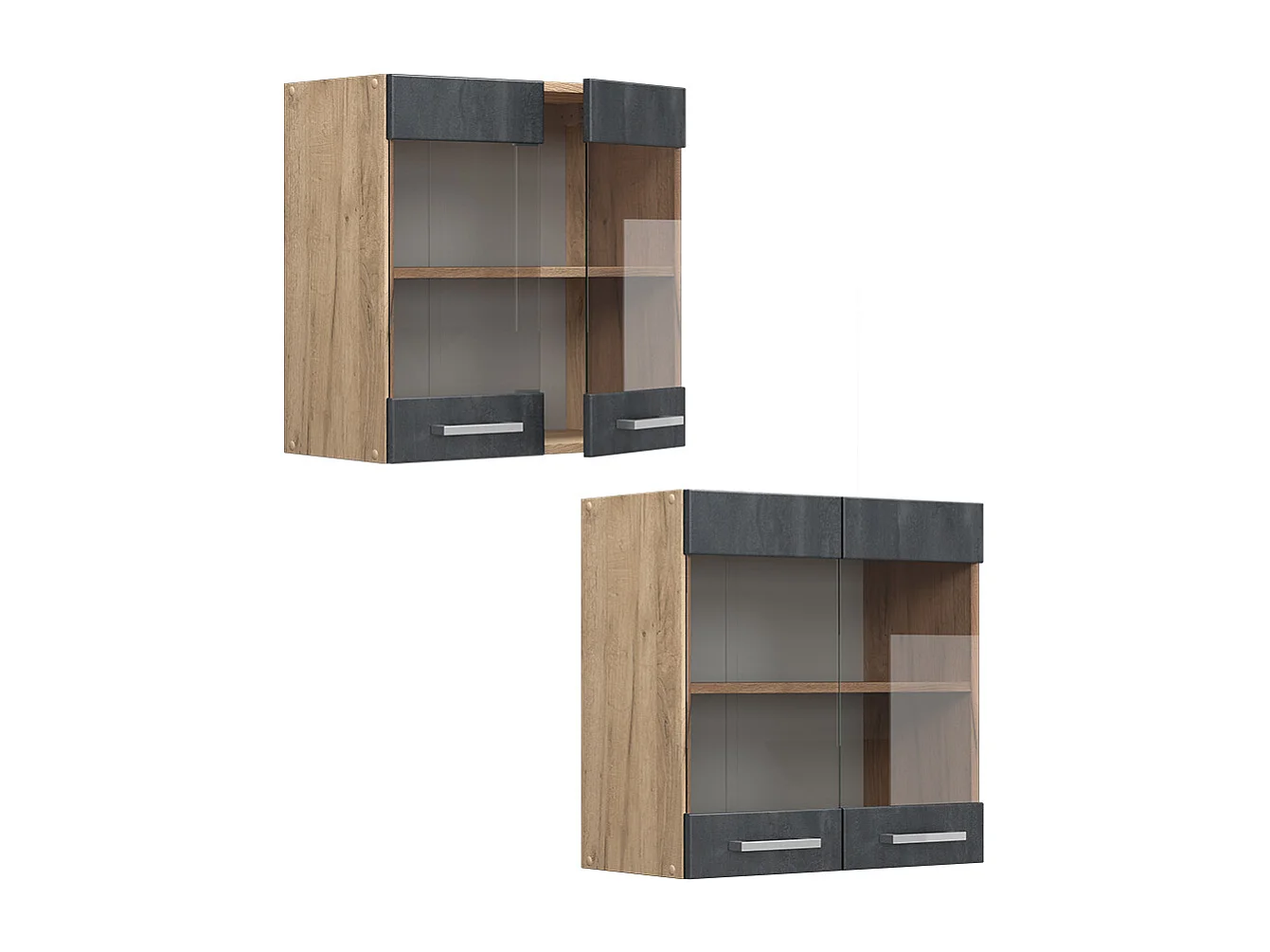 Armoire en verre béton noir 60x31x60 r-line