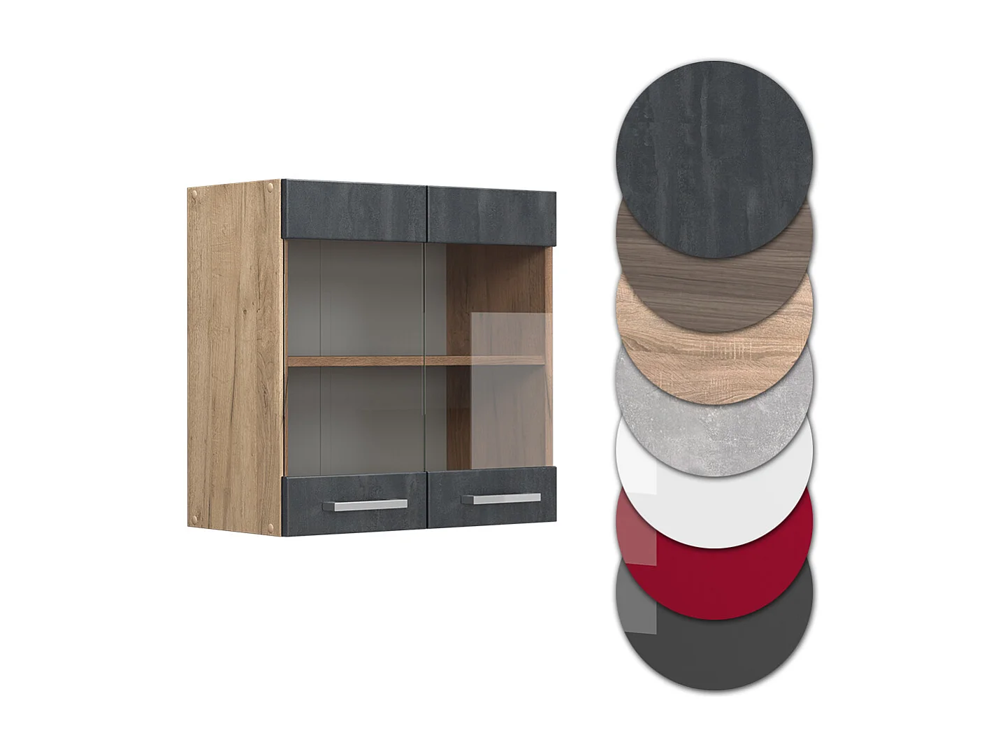 Armoire en verre béton noir 60x31x60 r-line