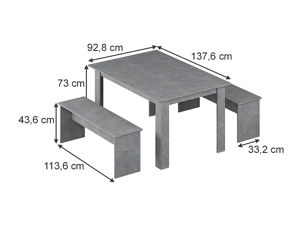 Groupe de banquettes dangle béton 137.6x92.8x73 sentio