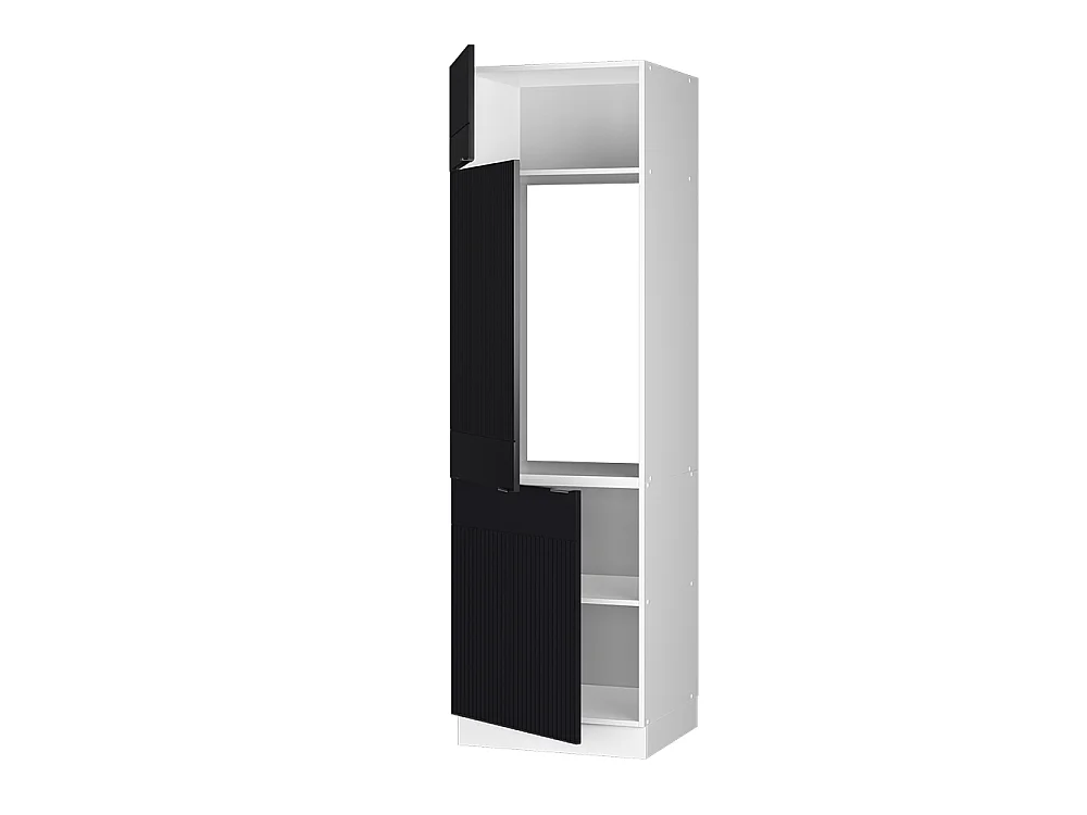Armoire pour frigo noir rayé 60x58.1x206.8 fame-line
