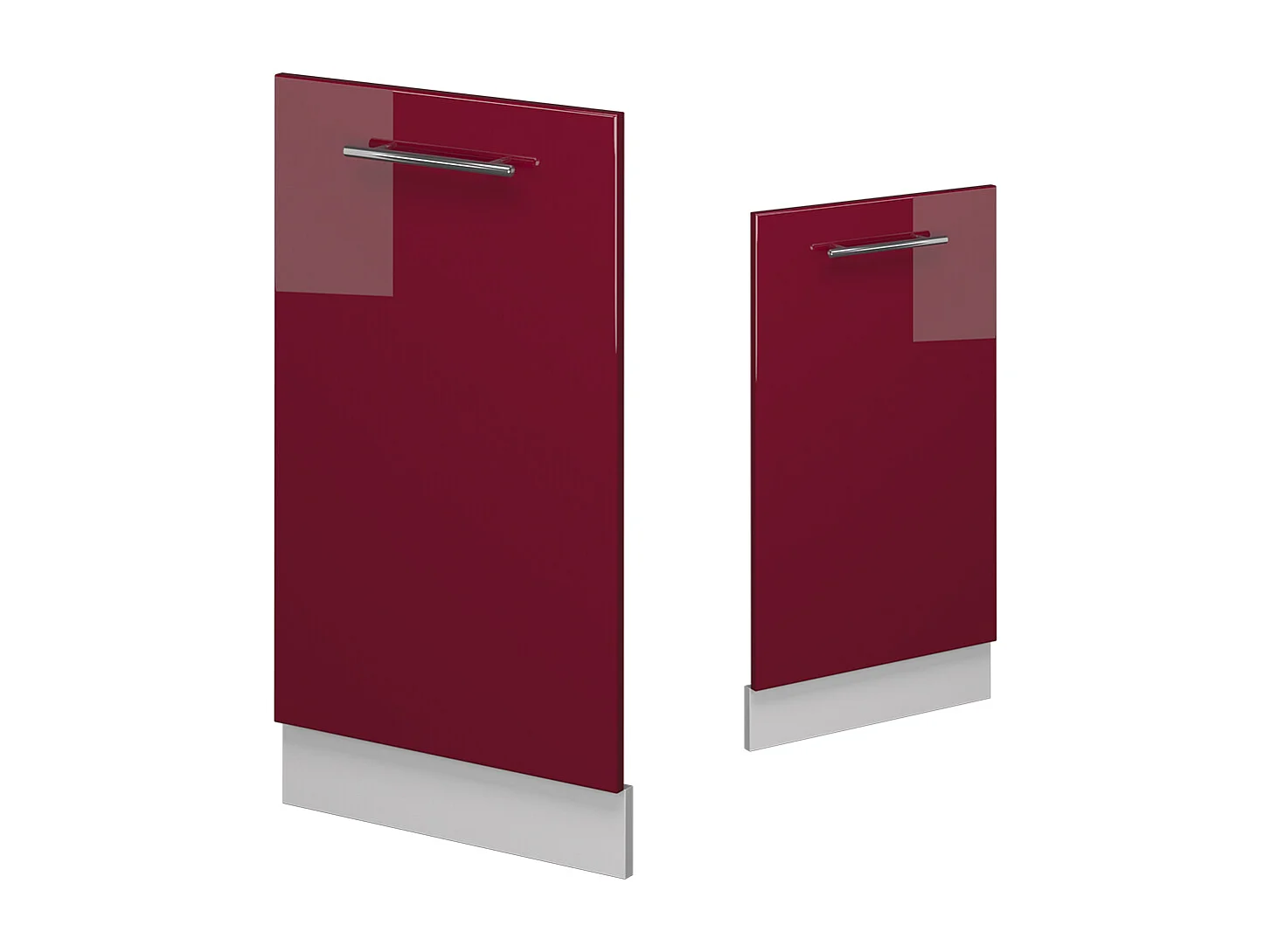 Façade de lave-vaisselle rouge bordeaux haute brillance 45x1.6x81.8 fame-line