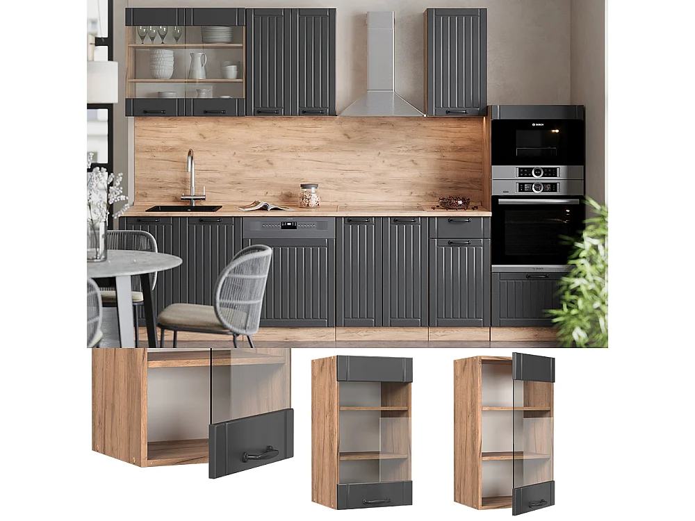 Armoire en verre gris foncé 40x34.1x72 fame-line