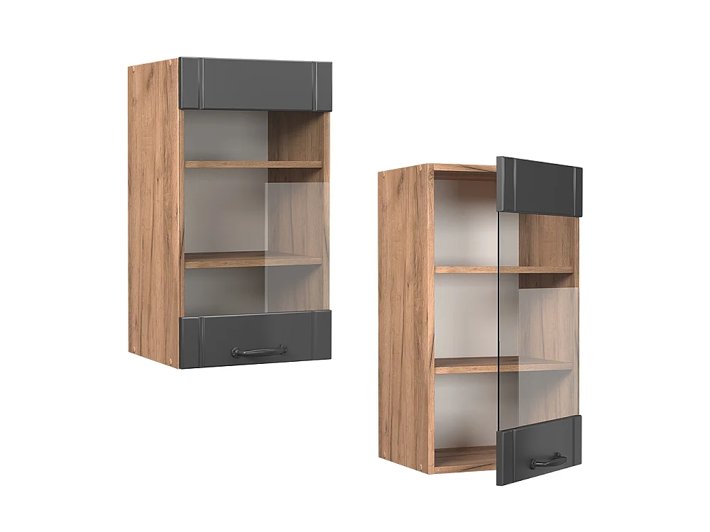 Küchenglasschrank dunkelgrau 40x34.1x72 fame-line
