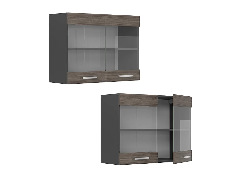 Köksglasskåp ädelgrå 80x31x60 r-line