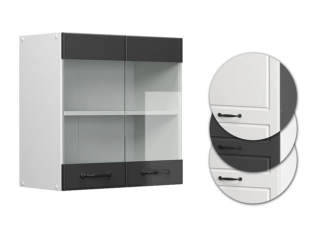 Armoire en verre anthracite campagne 60x31x60 r-line