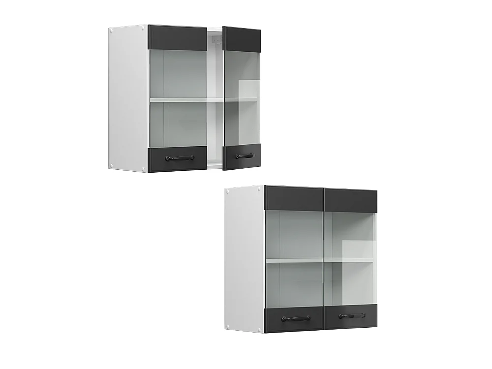 Köksglasskåp antracit hus på landet 60x31x60 r-line