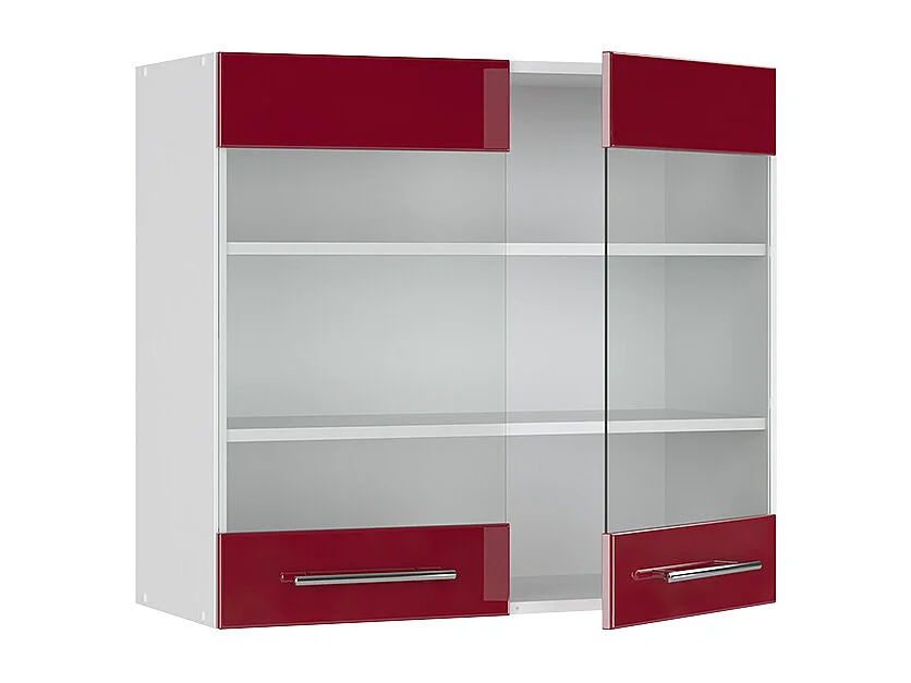 Armoire en verre rouge bordeaux haute brillance 80x34.1x72 fame-line