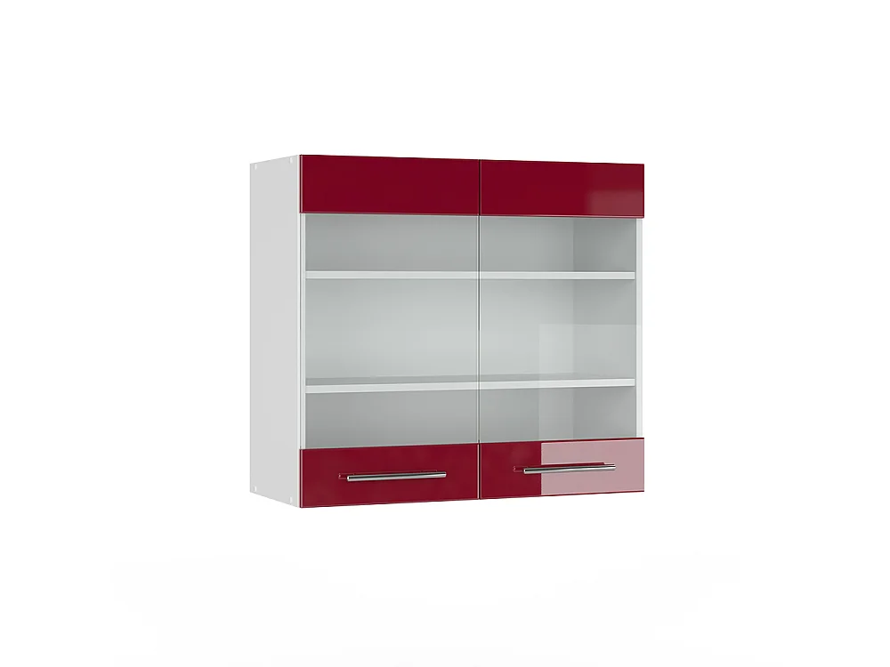 Küchenglasschrank bordeaux hochglanz 80x34.1x72 fame-line
