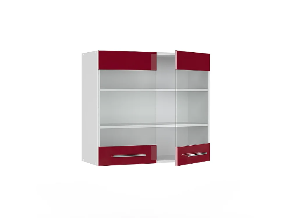 Küchenglasschrank bordeaux hochglanz 80x34.1x72 fame-line
