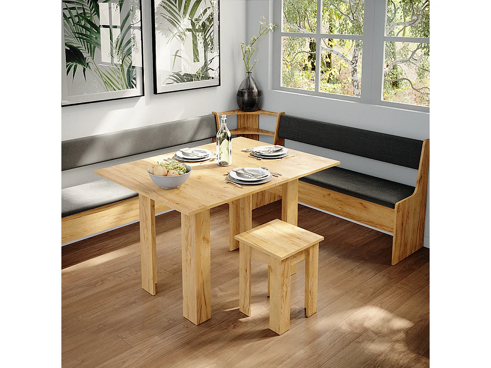 Gruppo panca ad angolo quercia dorata 210x180x80 roman