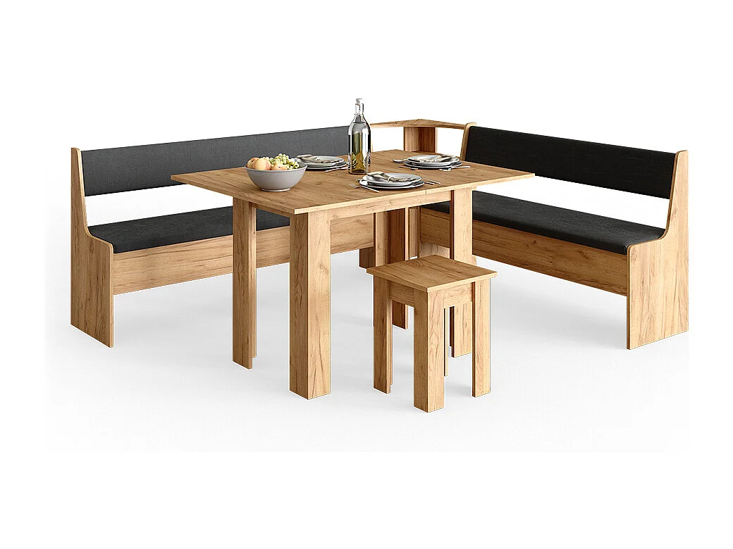 Hjørnebænksgruppe gold power oak 210x180x80 roman