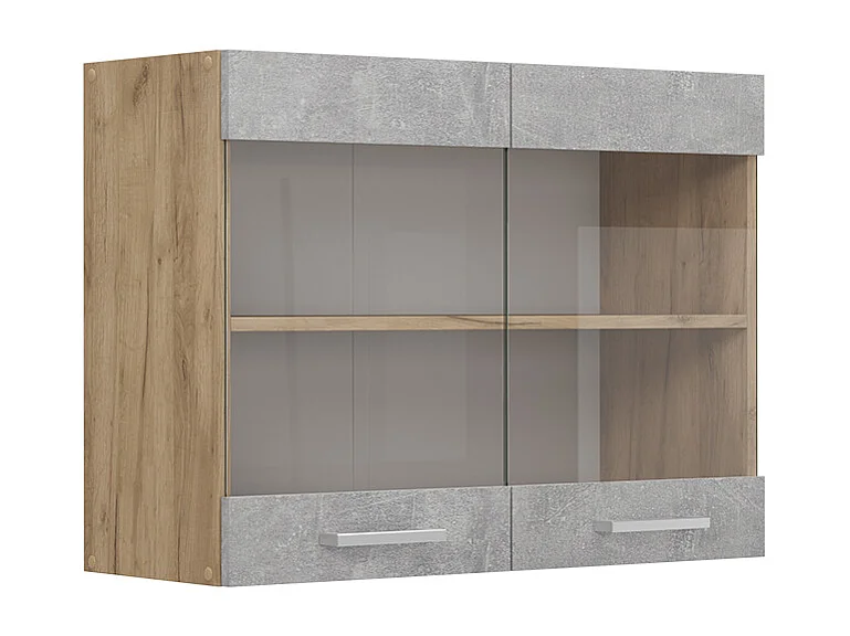 Armario de cocina con vidrio hormigón 80x31x60 r-line