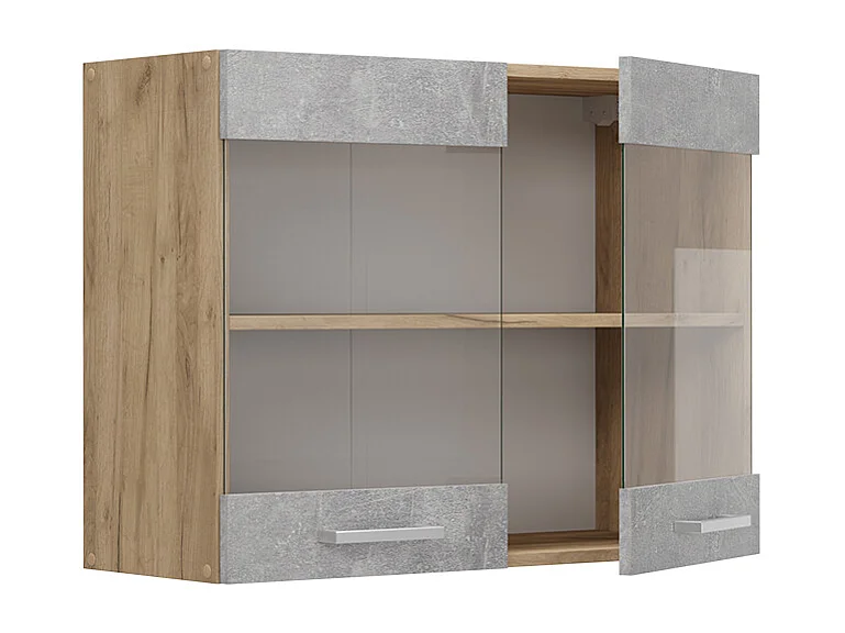 Armario de cocina con vidrio hormigón 80x31x60 r-line