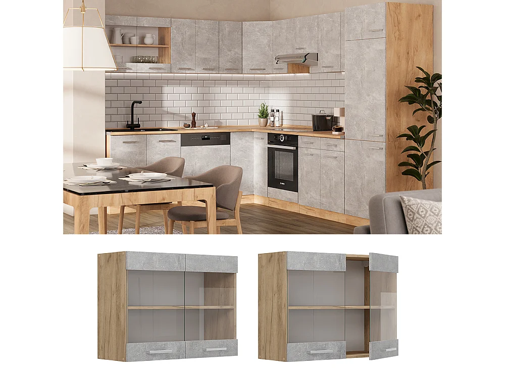 Armoire en verre béton 80x31x60 r-line