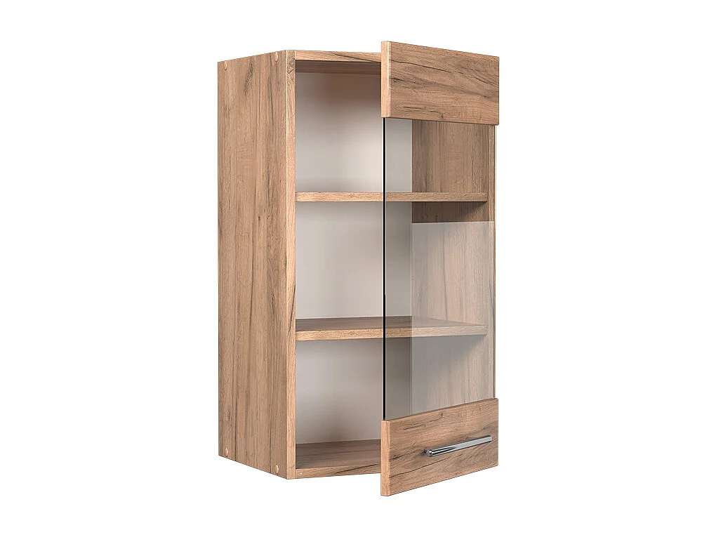 Armario de cocina con vidrio roble dorado 40x34.1x72 fame-line