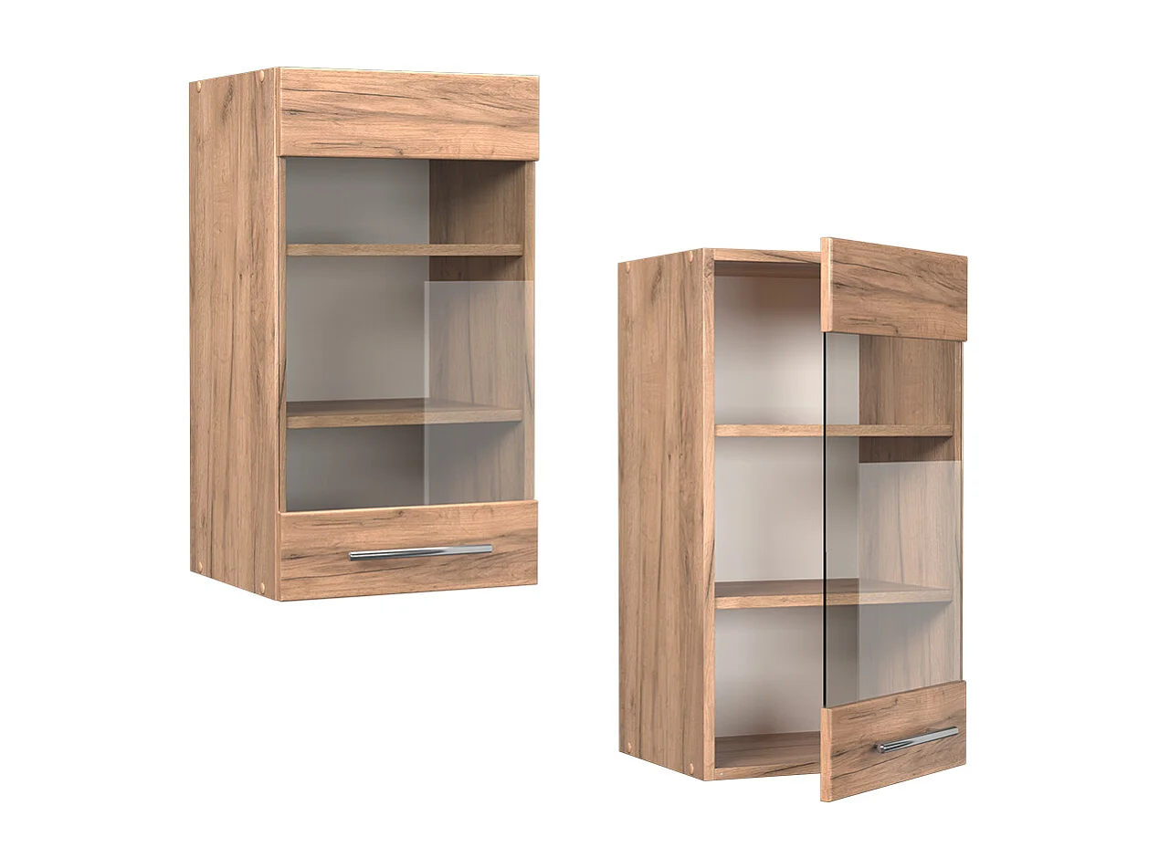 Armoire en verre chêne de force doré 40x34.1x72 fame-line