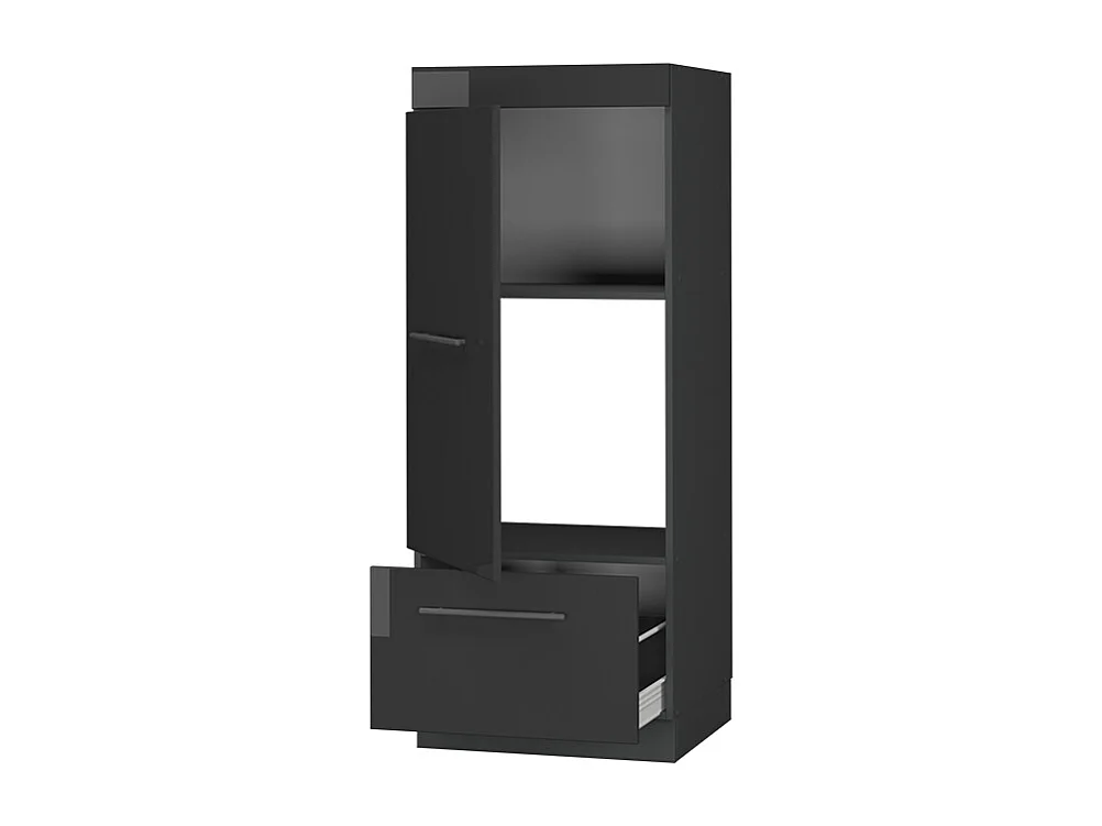 Armoire micro-ondes anthracite haute brillance 60x58.1x153.6 fame-line