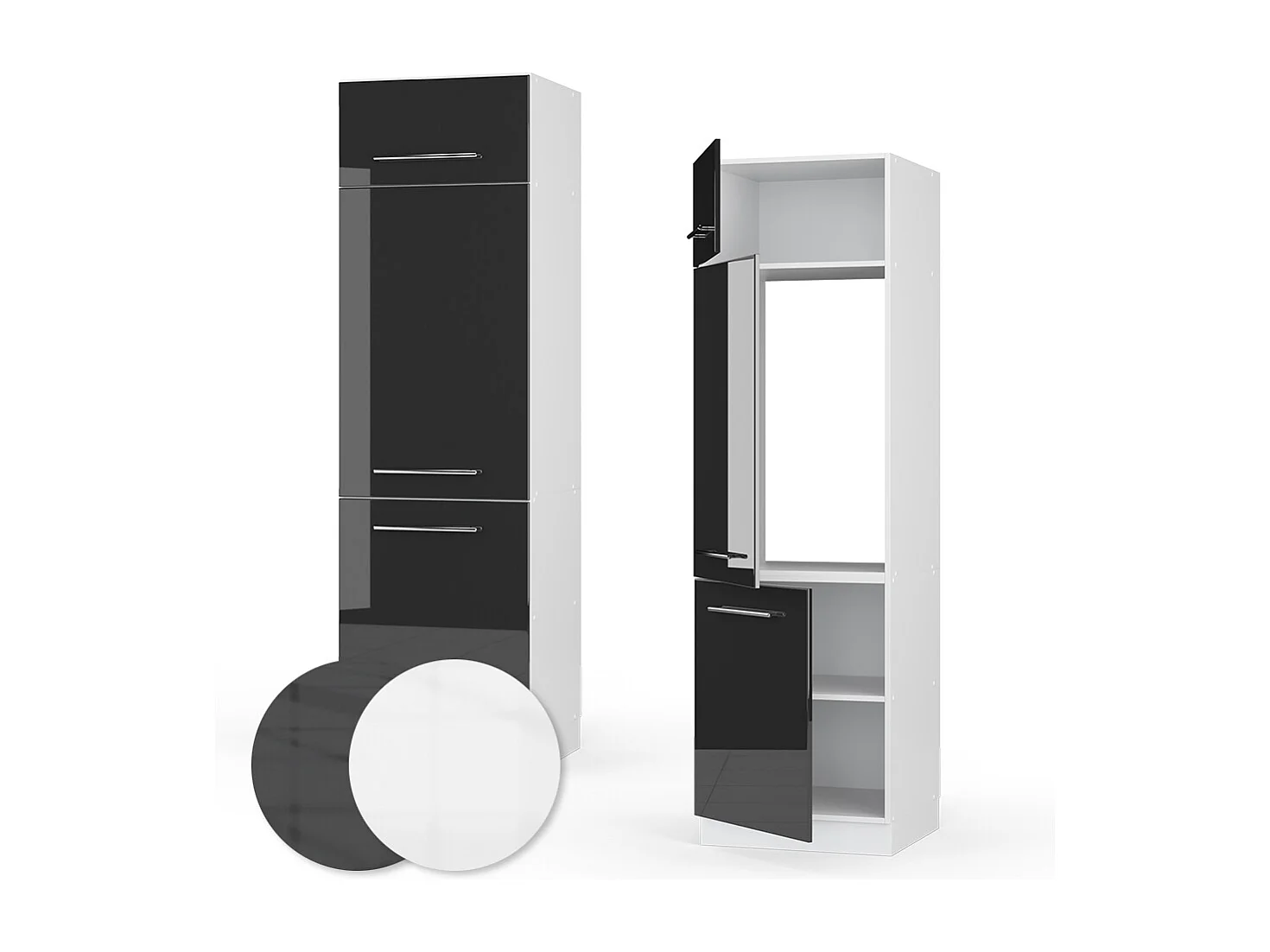 Armoire pour frigo anthracite haute brillance 60x58.1x206.8 fame-line