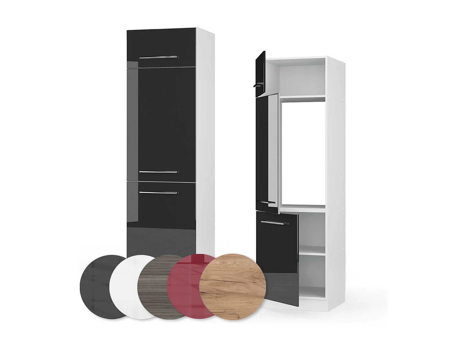 Armoire pour frigo anthracite haute brillance 60x58.1x206.8 fame-line