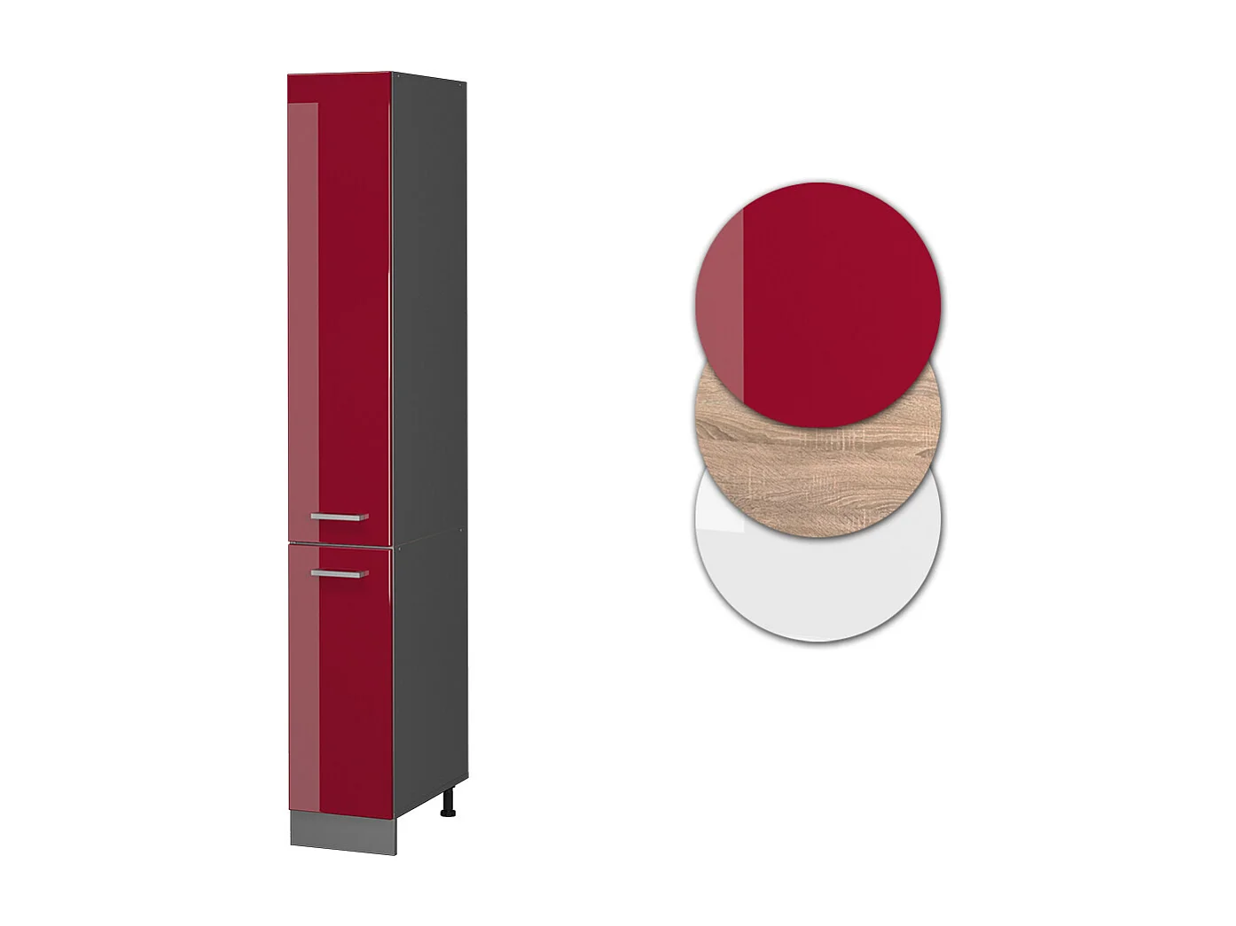 Meuble haute de cuisine rouge brillant 30x57.2x206.8 r-line