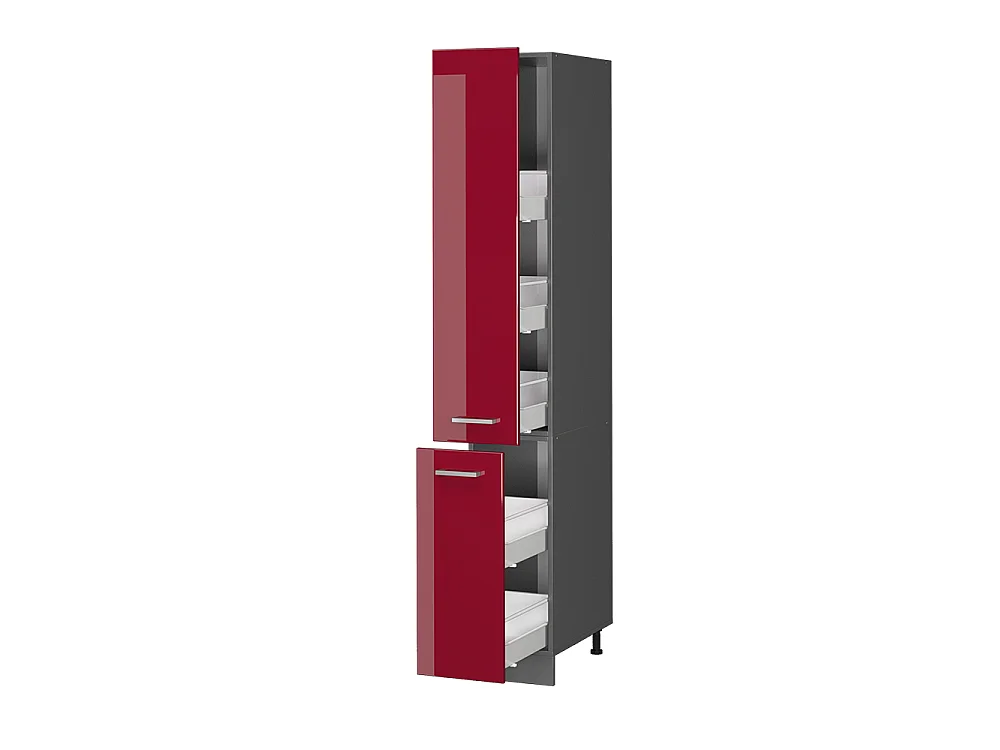 Pharmacy cabinet red high gloss 30x57.2x206.8 r-line
