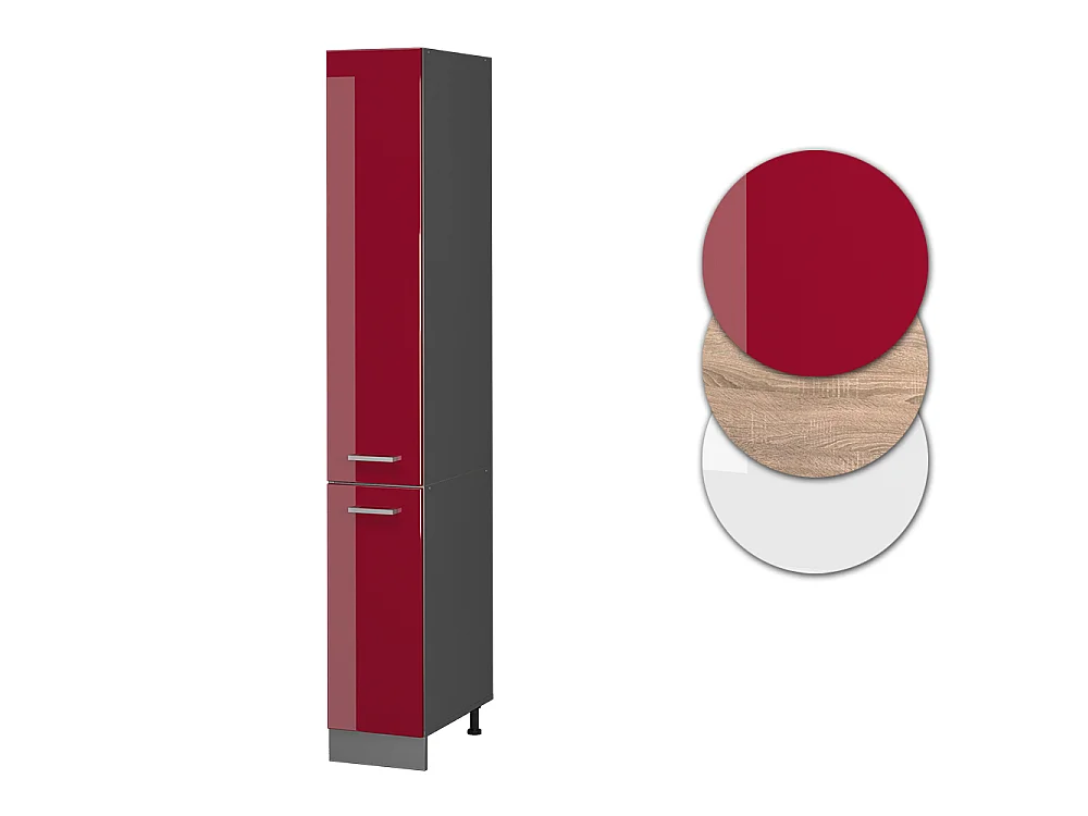 Pharmacy cabinet red high gloss 30x57.2x206.8 r-line