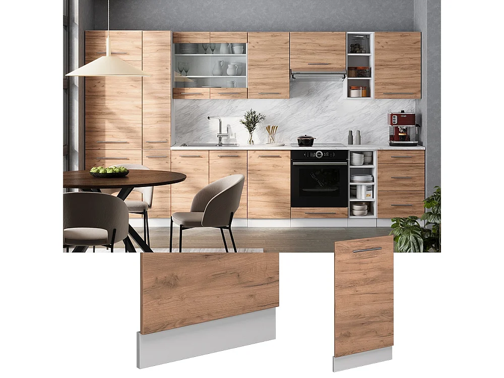 Façade de lave-vaisselle chêne de force doré 45x1.6x81.8 fame-line