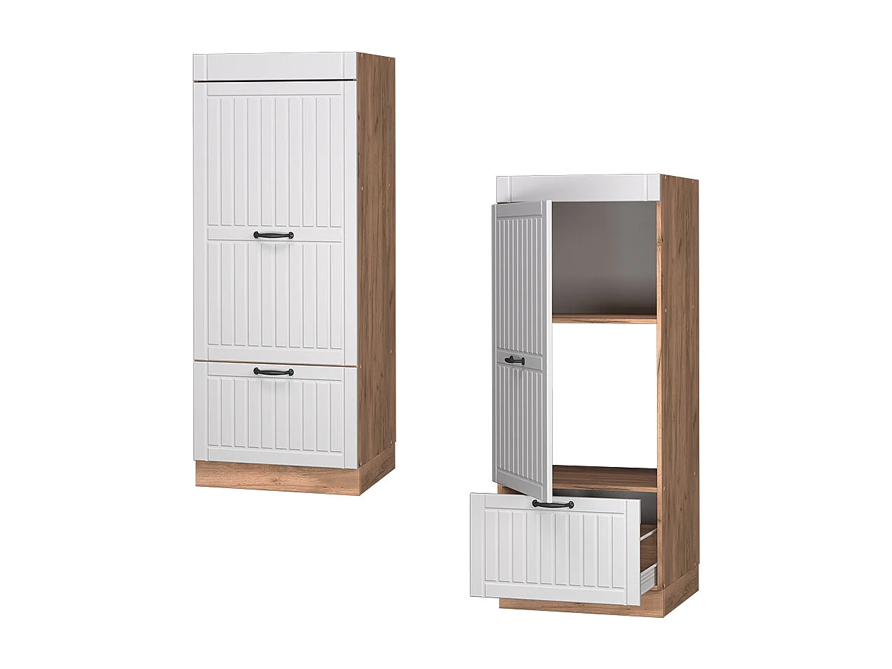 Armoire micro-ondes blanc campagne 60x58.1x153.6 fame-line
