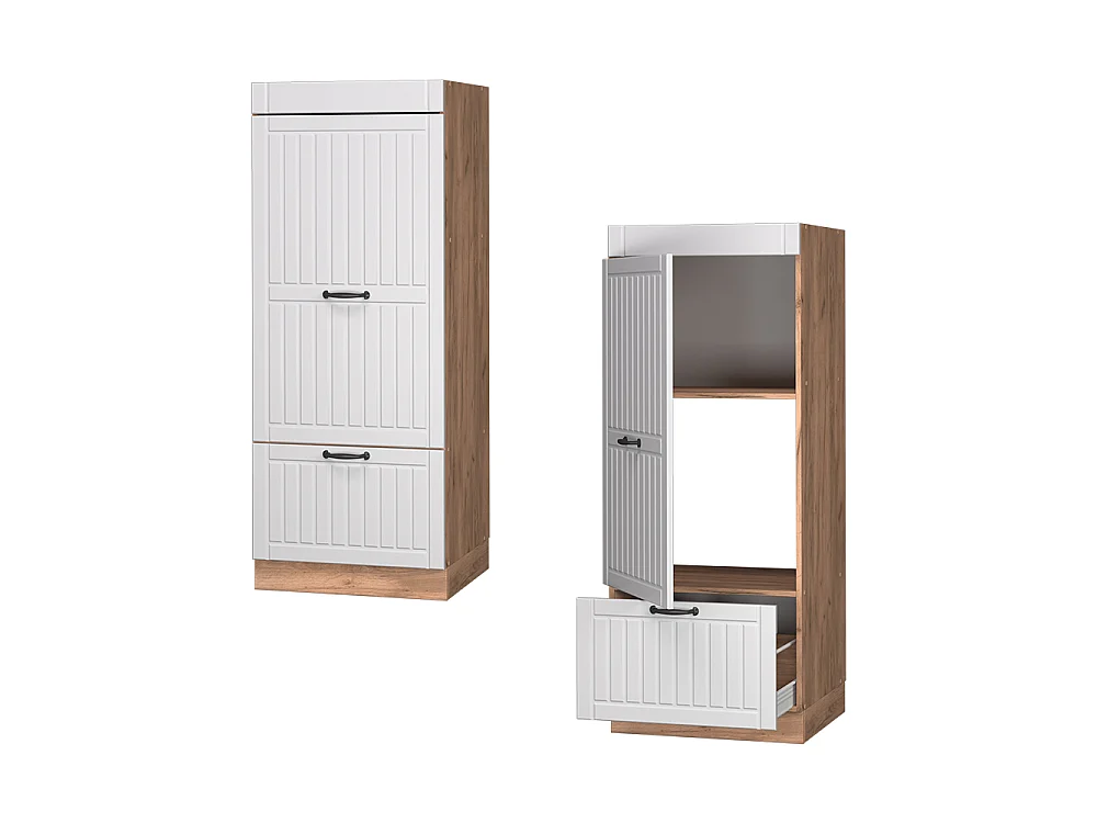 Microwave cabinet white country house 60x58.1x153.6 fame-line