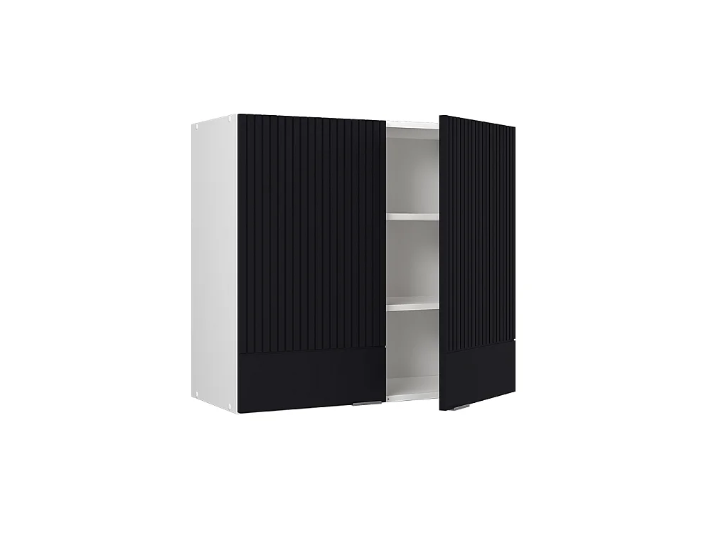 Elément haut de cuisine noir rayé/blanc 80x34.1x72 fame-line