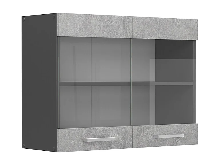 Glazen keukenkast beton 80x31x60 r-line
