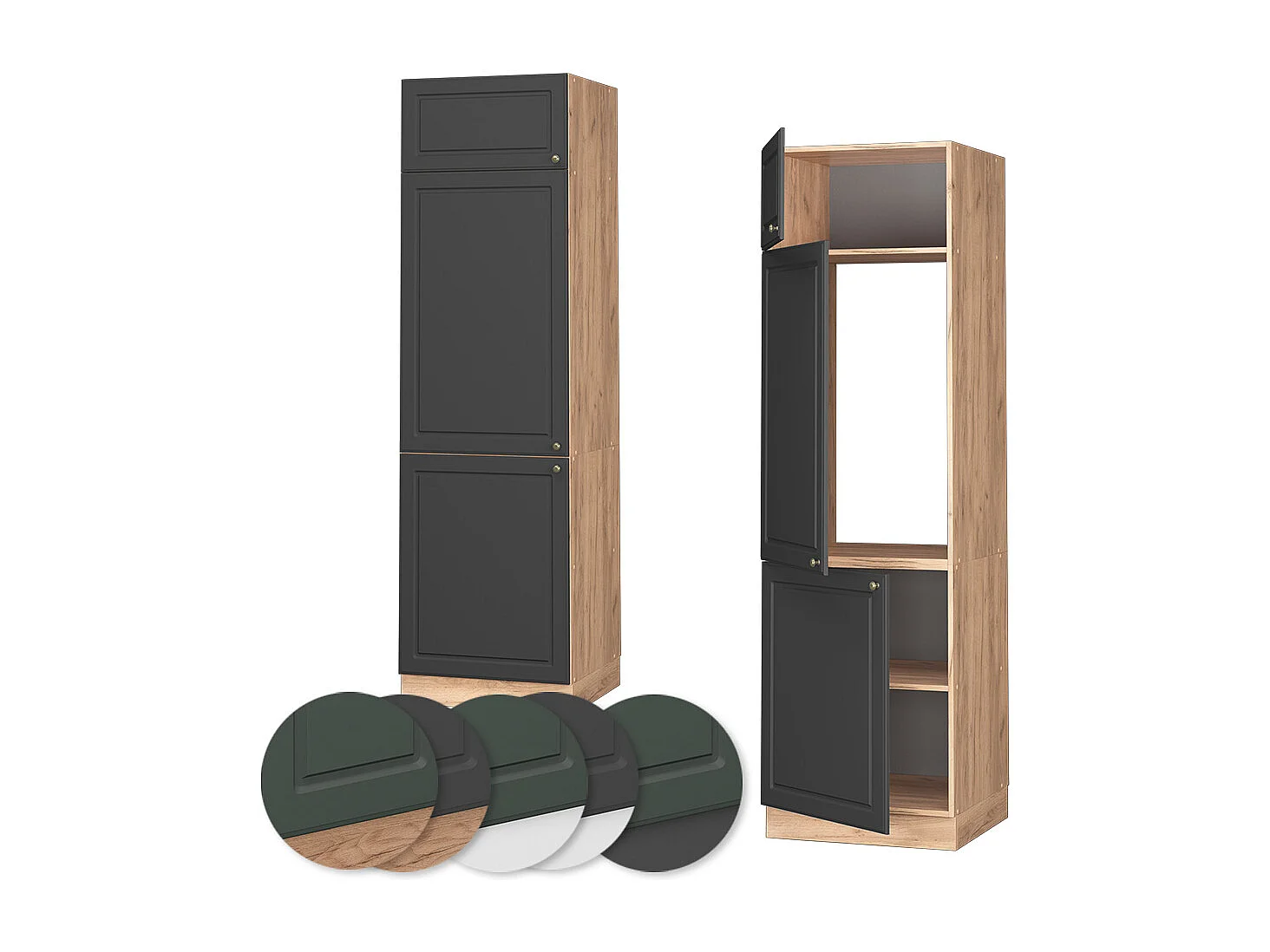Armoire pour frigo anthracite-or 60x58.1x206.8 fame-line