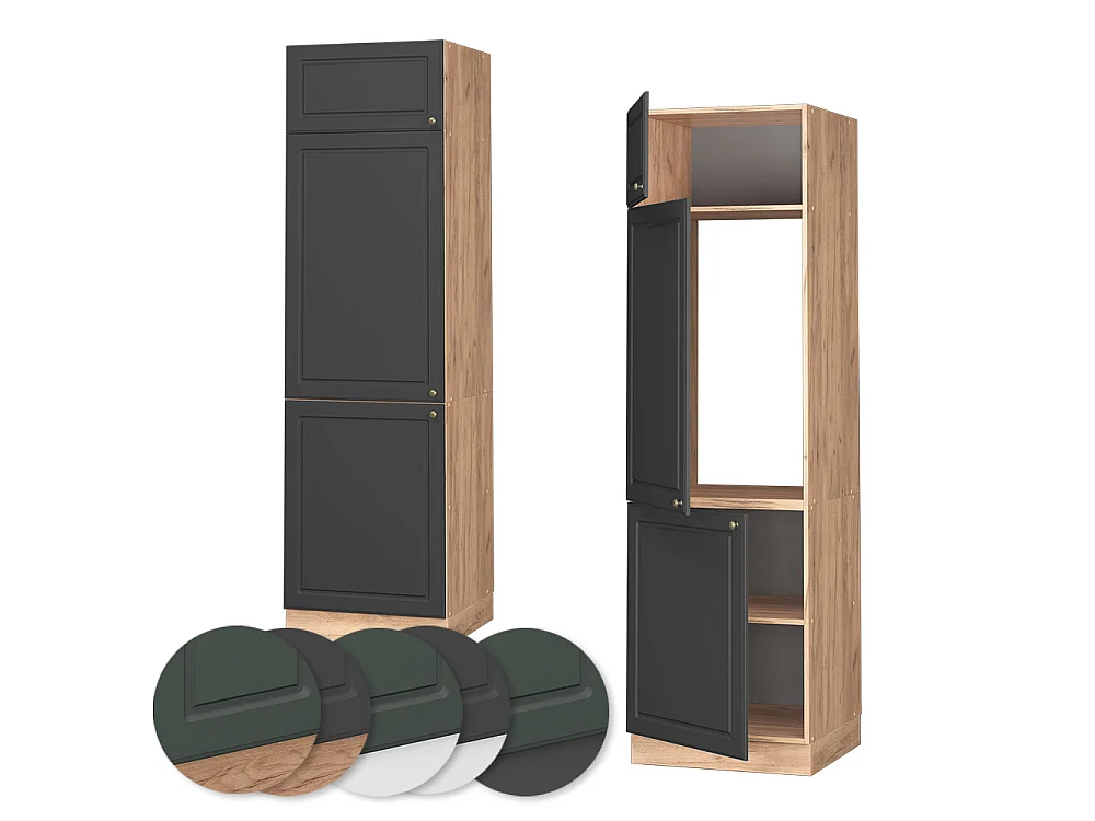 Armoire pour frigo anthracite-or 60x58.1x206.8 fame-line