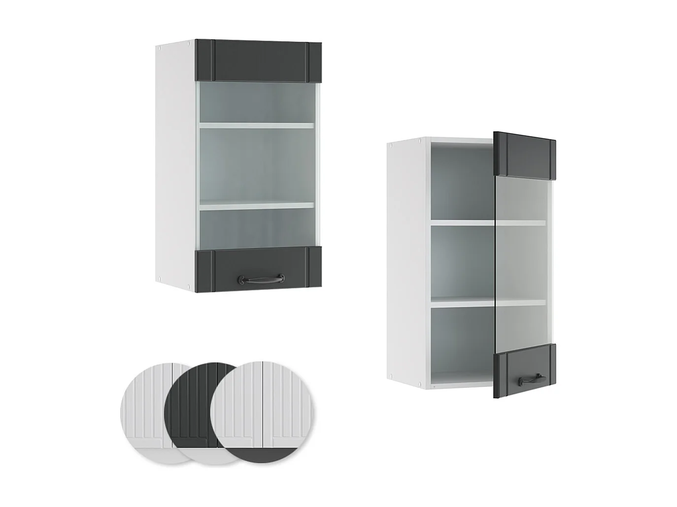 Armoire en verre anthracite campagne 40x34.1x72 fame-line