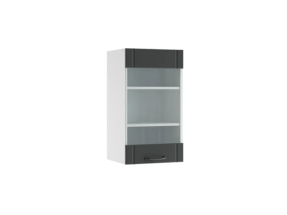 Køkkenskab med glas antracit landhus 40x34.1x72 fame-line