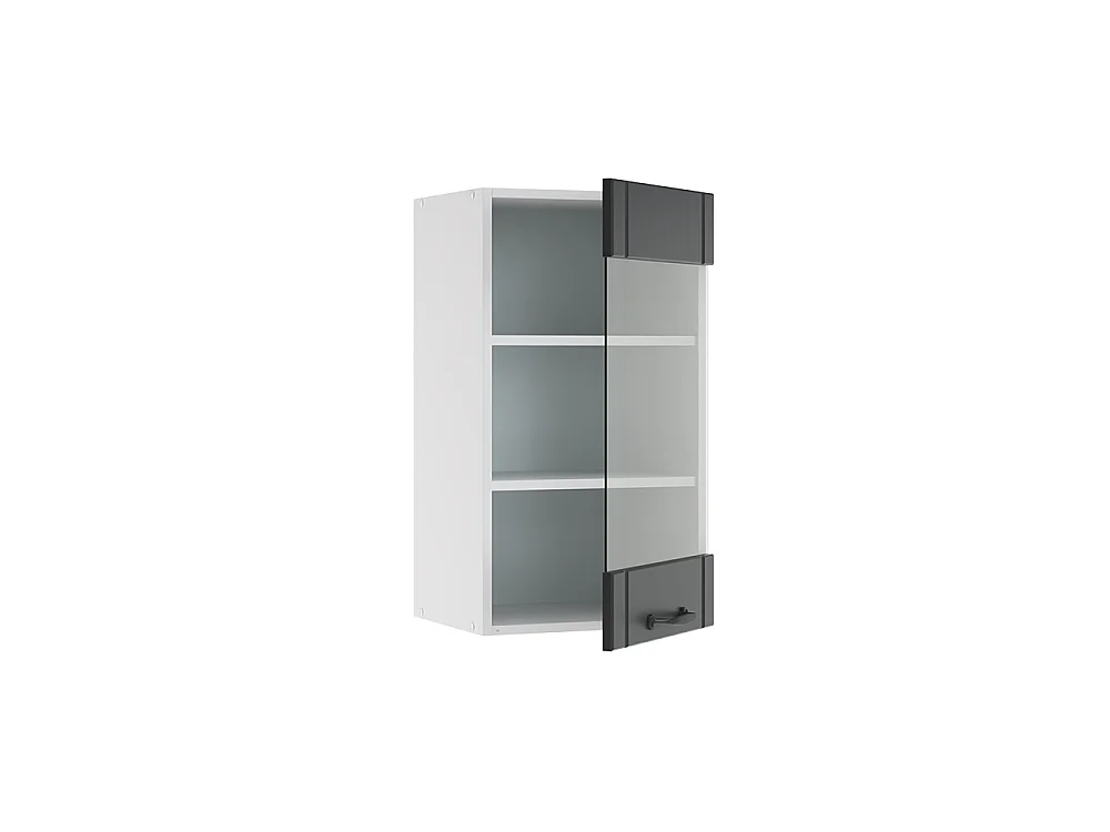 Køkkenskab med glas antracit landhus 40x34.1x72 fame-line