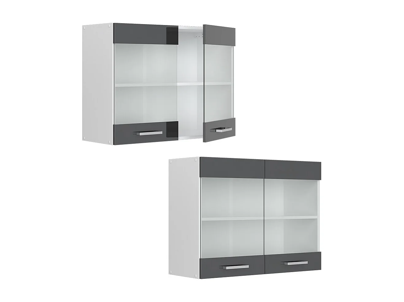 Armoire en verre anthracite haute brillance 80x31x60 r-line