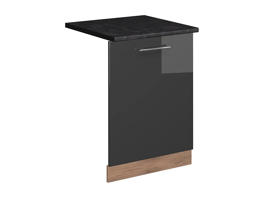 Façade de lave-vaisselle anthracite haute brillance 60x1.6x81.8 fame-line