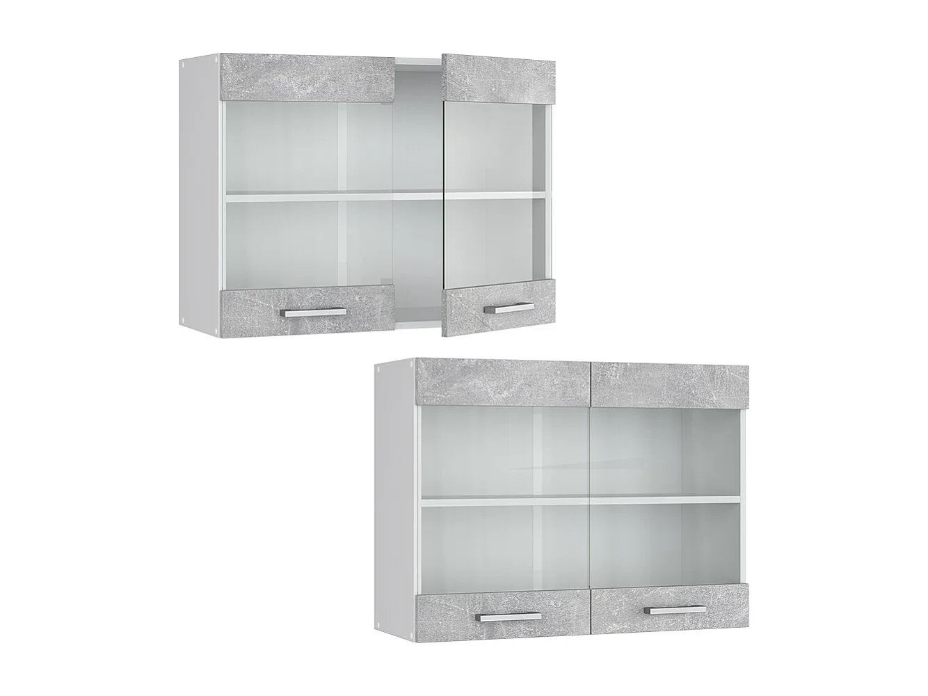 Armario de cocina con vidrio hormigón 80x31x60 r-line
