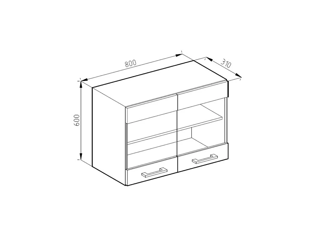 Armoire en verre béton 80x31x60 r-line