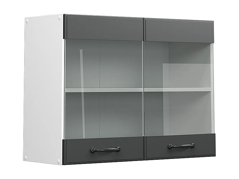 Armario de cocina con vidrio antracita casa de campo 80x31x60 r-line